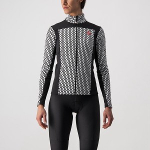 Camisa Castelli SFIDA 2 FZ Feminino Pretas Branco | 376205UAN