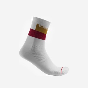 Meias Castelli BLOCCO 15 Masculino Branco | 975240YQO