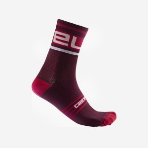 Meias Castelli PROLOGO 15 Masculino Bordeaux Branco | 795683OSI