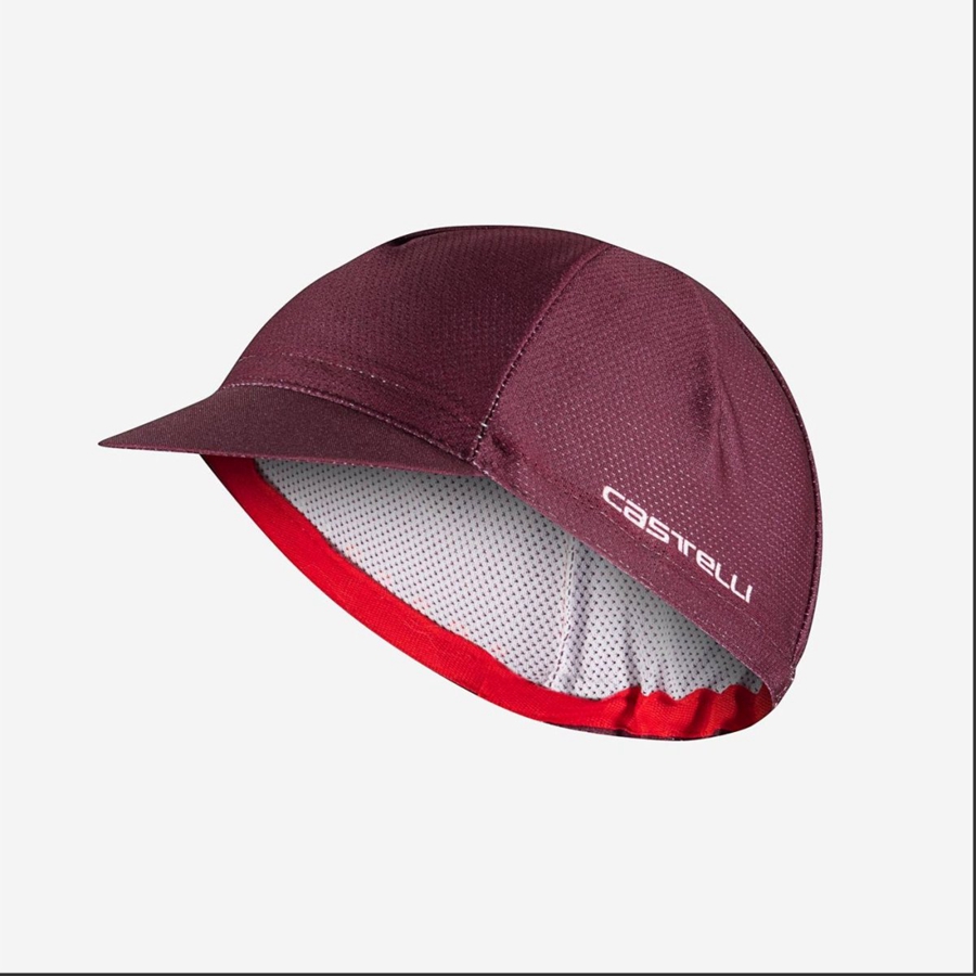 Boné Castelli ROSSO CORSA 2 Masculino Bordeaux Escuro | 954067EXT
