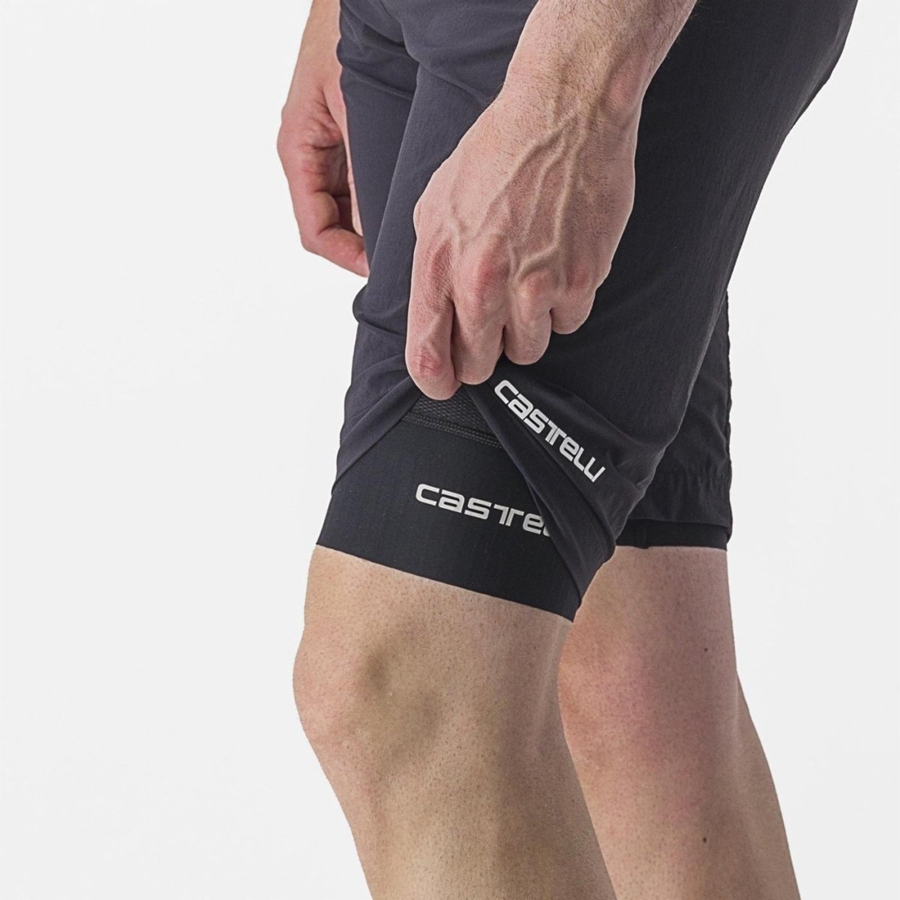 Calção Castelli TRAIL LINER Masculino Pretas | 392517HFA