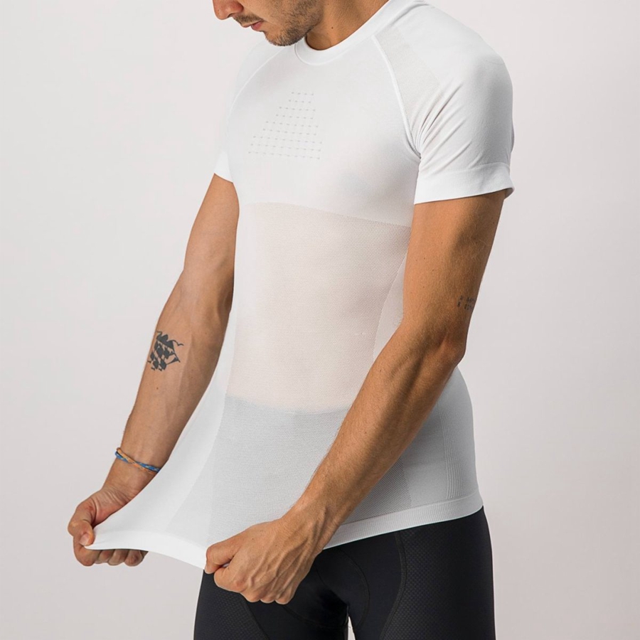 Camada Base Castelli CORE SEAMLESS SS Masculino Branco | 984725UQX