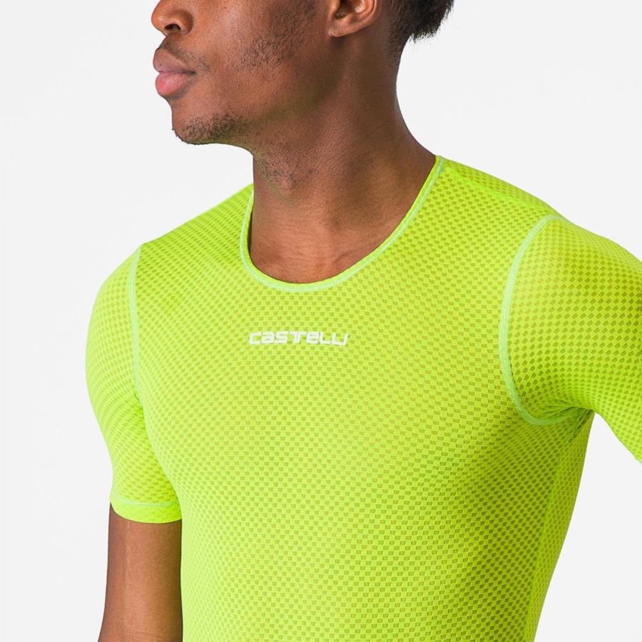 Camada Base Castelli PRO MESH 2.0 SHORT SLEEVE Masculino Luz Verdes | 238974JUA