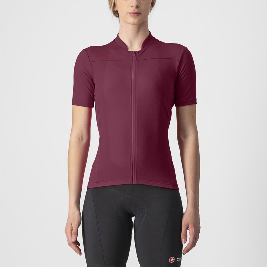 Camisa Castelli ANIMA 3 Feminino Bordeaux Vermelhas | 324081MZO
