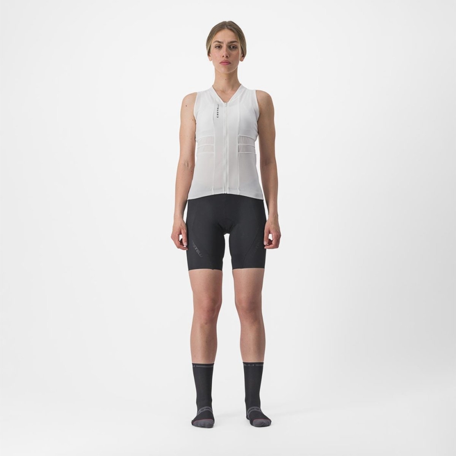 Camisa Castelli ANIMA 4 SLEEVELESS Feminino Branco Pretas | 594317UQO