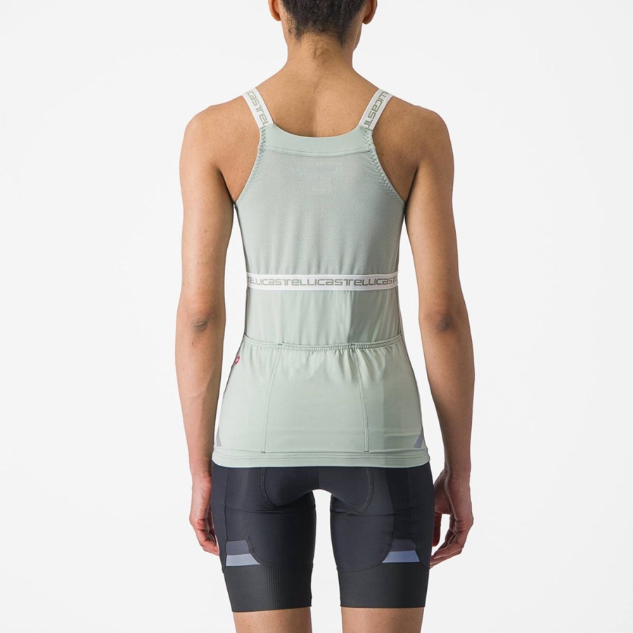 Camisa Castelli BAVETTE TOP Feminino Verdes Branco | 392851IQS