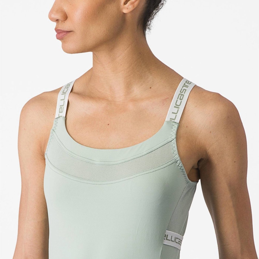 Camisa Castelli BAVETTE TOP Feminino Verdes Branco | 392851IQS