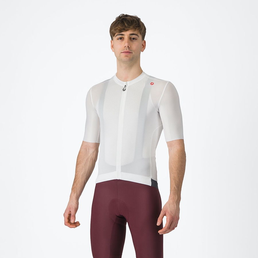 Camisa Castelli ESPRESSO Masculino Branco Cinzentas Escuro | 034756HLG