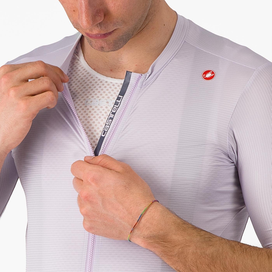 Camisa Castelli ESPRESSO Masculino Roxo Branco Cinzentas Escuro | 834729TCV