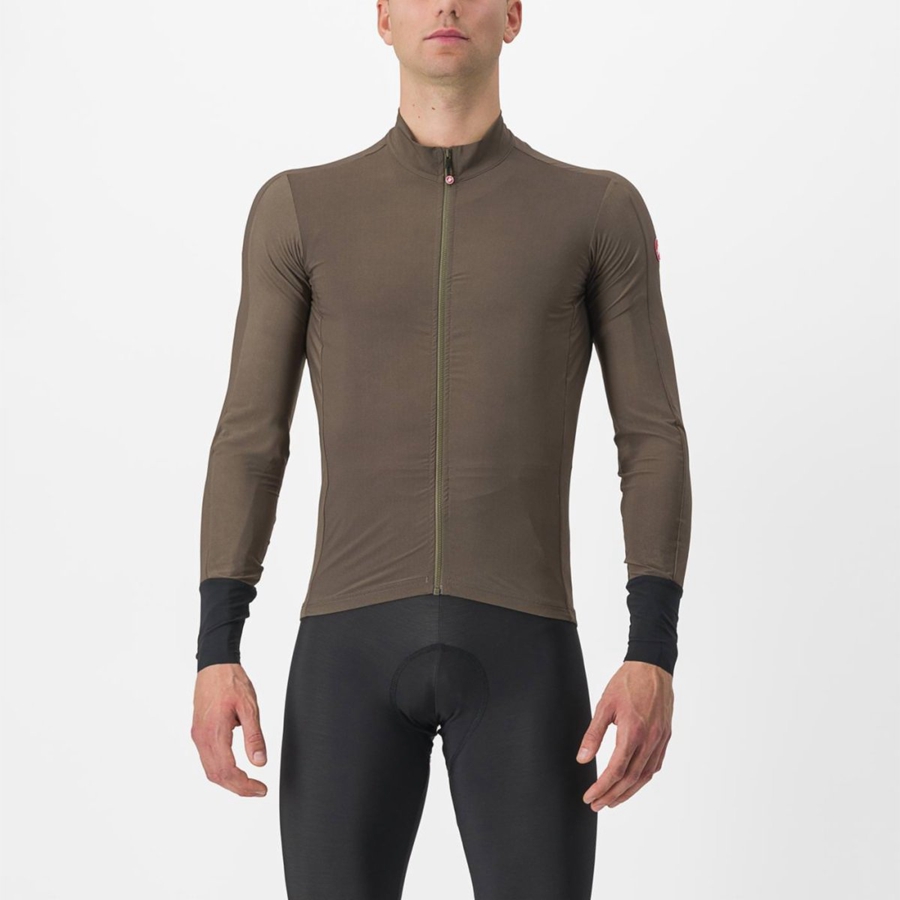 Camisa Castelli FLIGHT AIR Masculino Marrom | 419078BUD