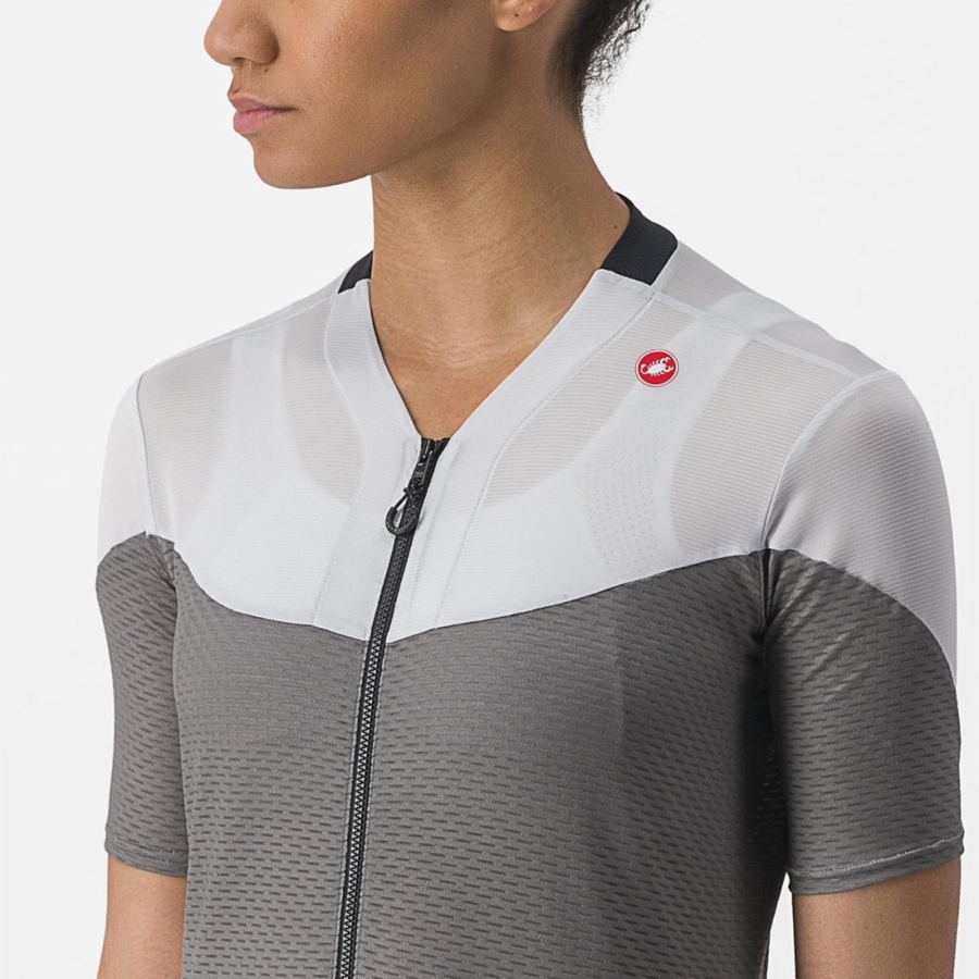 Camisa Castelli GRADIENT COLOR BLOCK Feminino Cinzentas Prateadas Cinzentas | 029531TNS