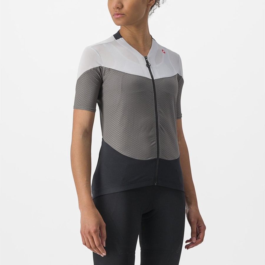 Camisa Castelli GRADIENT COLOR BLOCK Feminino Cinzentas Prateadas Cinzentas | 029531TNS