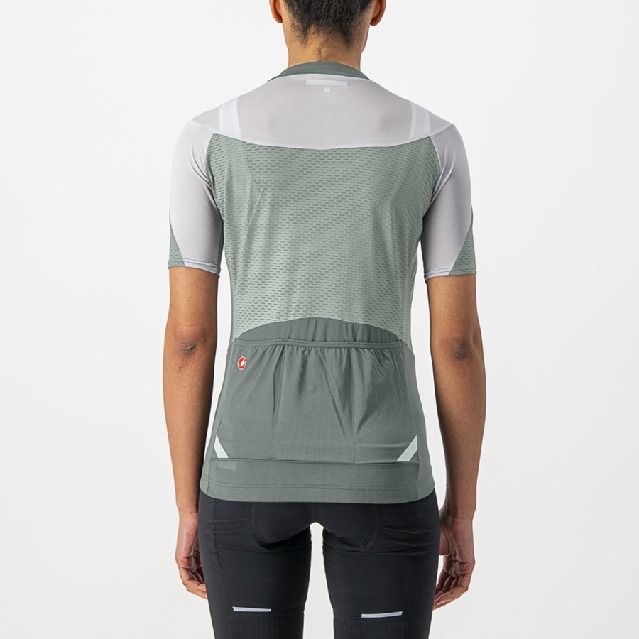 Camisa Castelli GRADIENT COLOR BLOCK Feminino Verdes Branco | 089716JDO