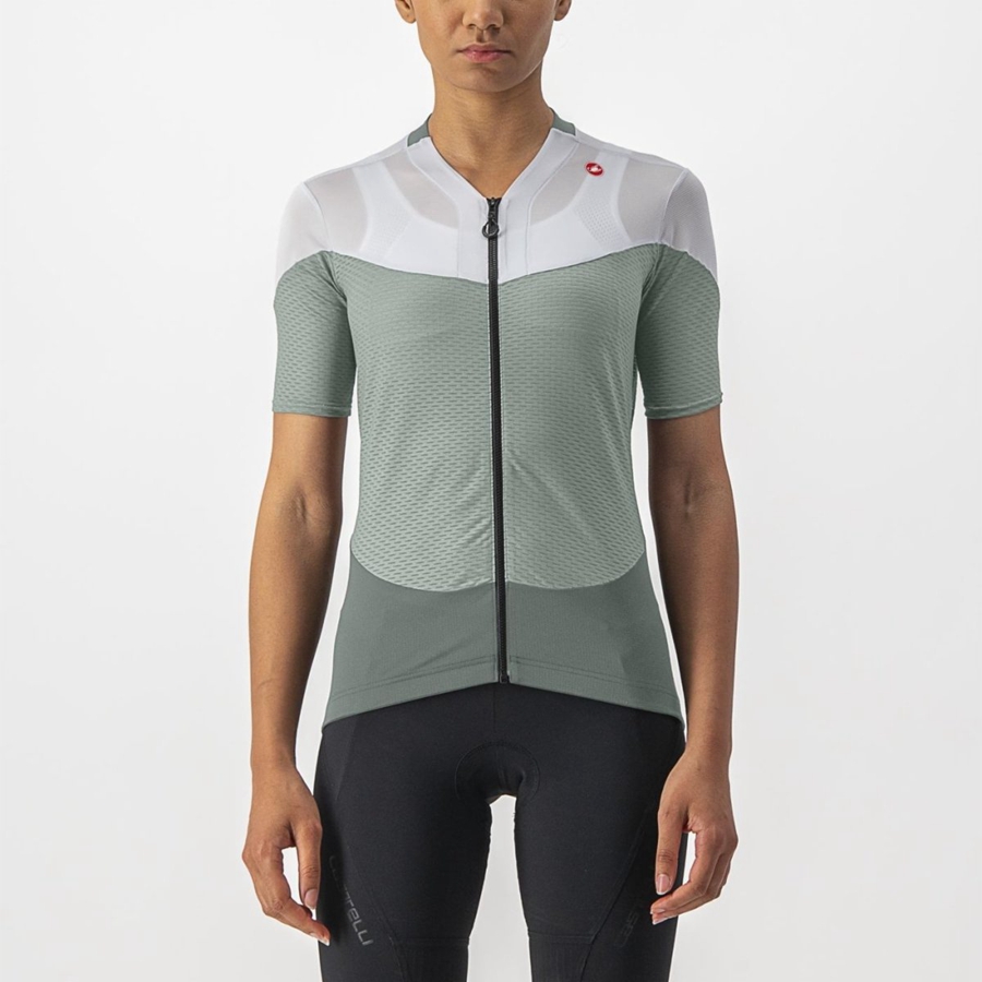 Camisa Castelli GRADIENT COLOR BLOCK Feminino Verdes Branco | 089716JDO