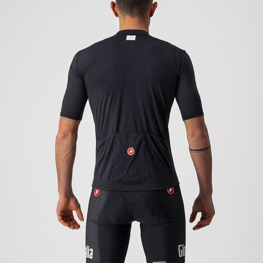 Camisa Castelli HERITAGE MAGLIA NERA Masculino Pretas | 897531RML