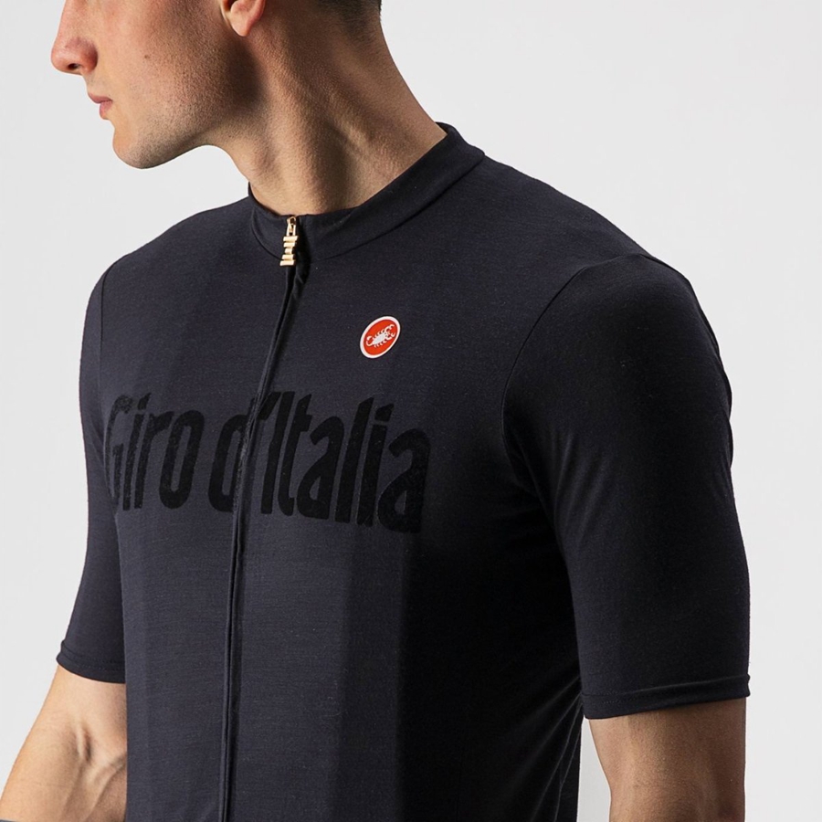 Camisa Castelli HERITAGE MAGLIA NERA Masculino Pretas | 897531RML
