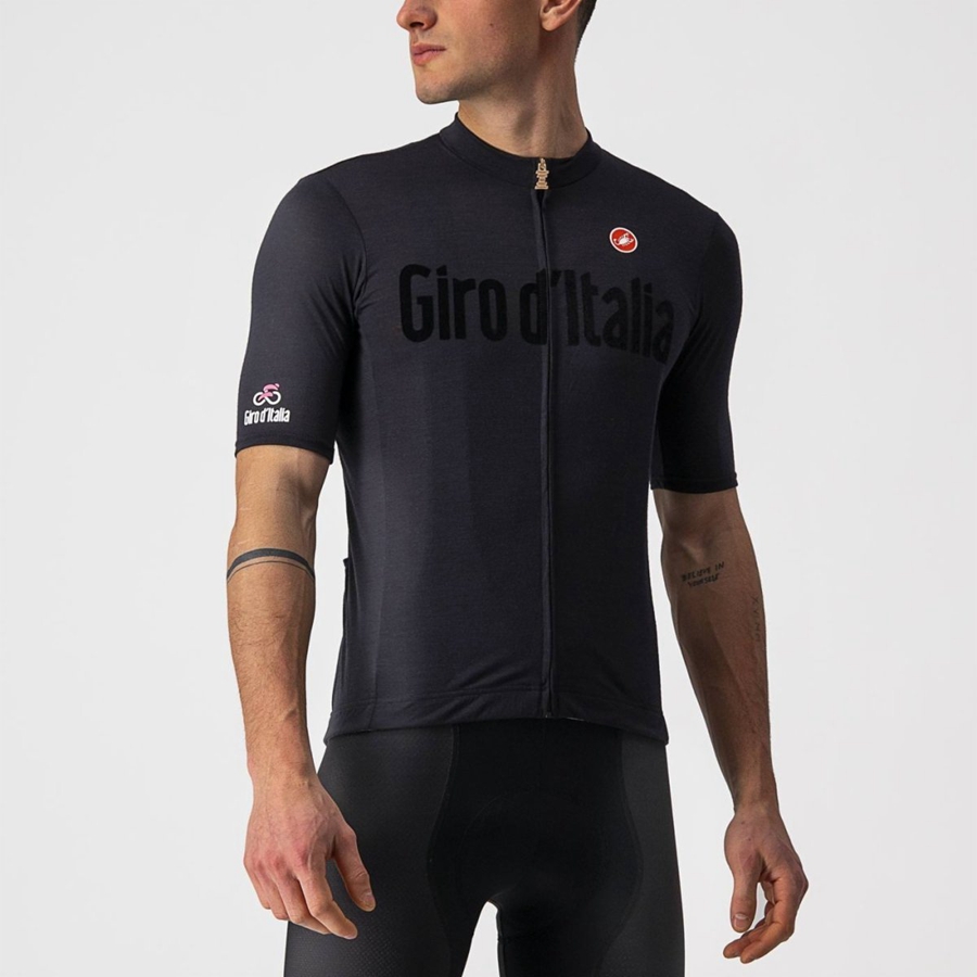 Camisa Castelli HERITAGE MAGLIA NERA Masculino Pretas | 897531RML