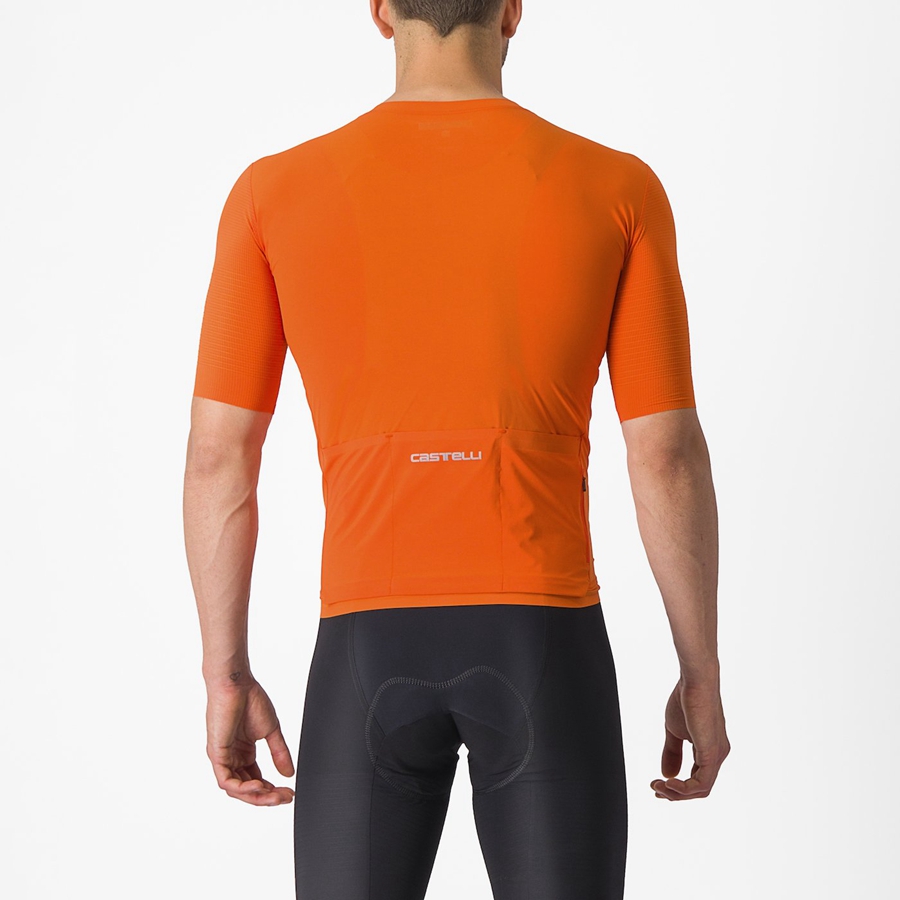 Camisa Castelli PREMIO Masculino Laranja Vermelhas | 273584ZJD