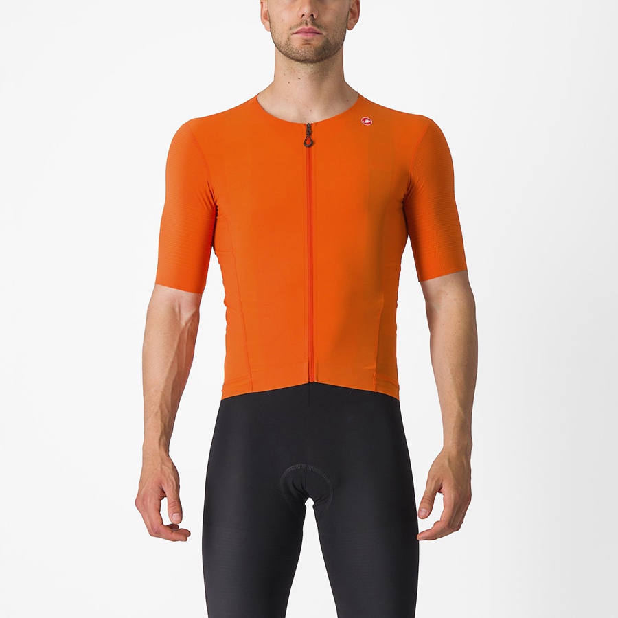 Camisa Castelli PREMIO Masculino Laranja Vermelhas | 273584ZJD