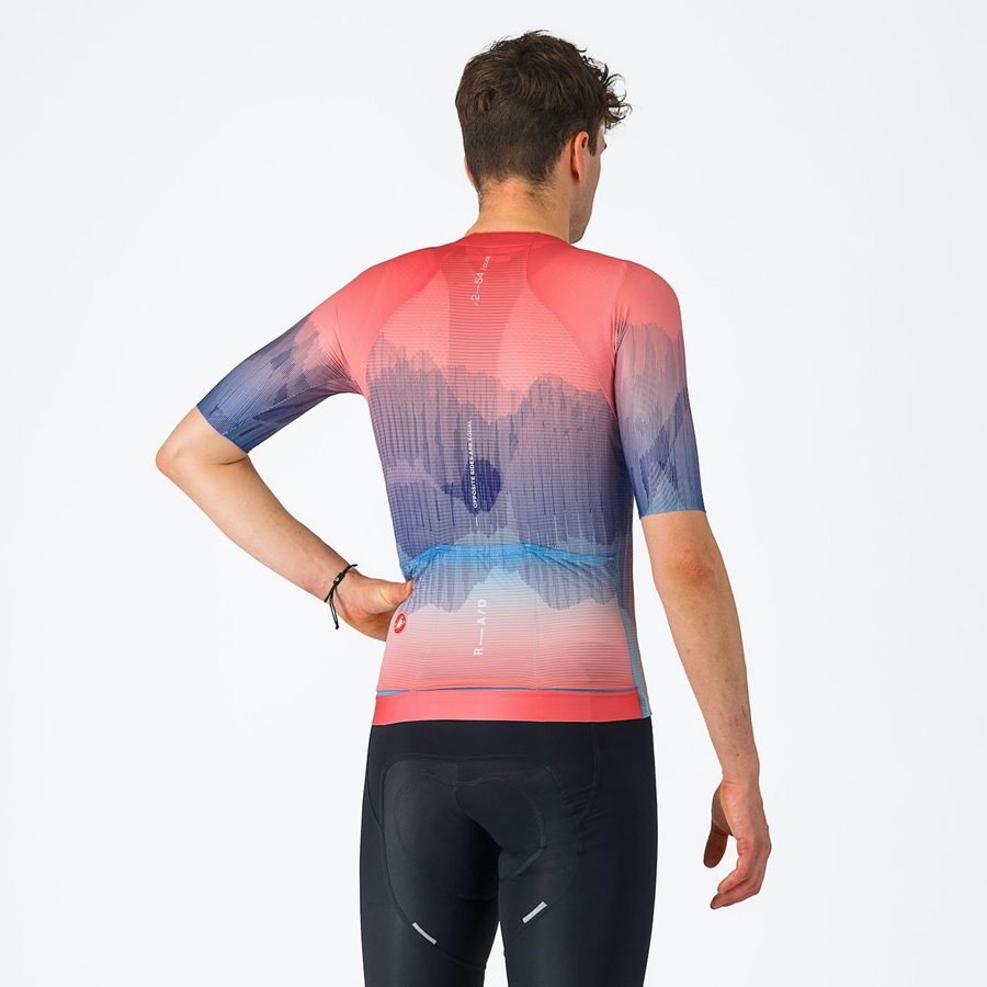 Camisa Castelli R-A/D Masculino Multicoloridas Rosa Azuis | 654172DWU