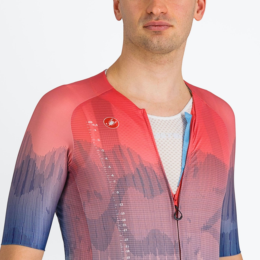 Camisa Castelli R-A/D Masculino Multicoloridas Rosa Azuis | 654172DWU