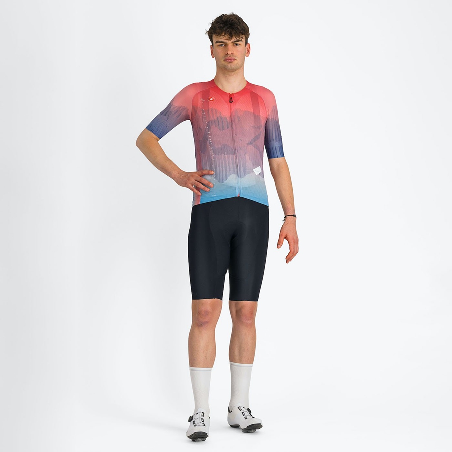 Camisa Castelli R-A/D Masculino Multicoloridas Rosa Azuis | 654172DWU