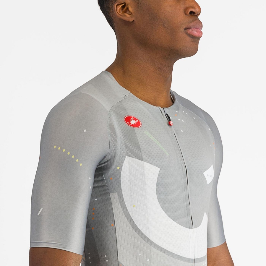 Camisa Castelli R-A/D Masculino Multicoloridas Cinzentas | 583642LBI