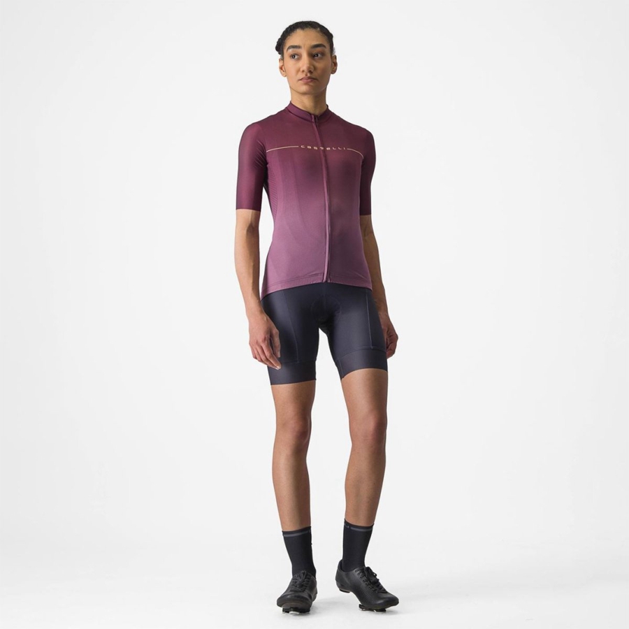 Camisa Castelli SALITA Feminino Bordeaux Escuro Roxo Escuro | 719048GBQ