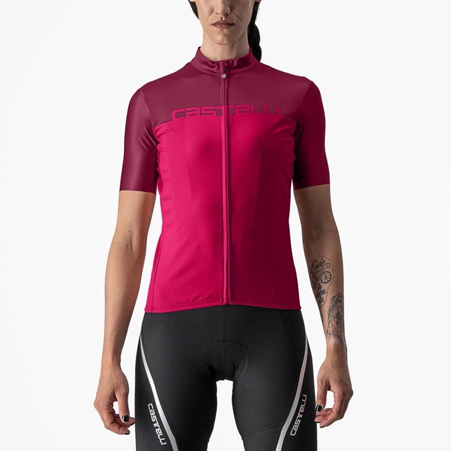 Camisa Castelli VELOCISSIMA Feminino Vermelhas Bordeaux | 498625DYT