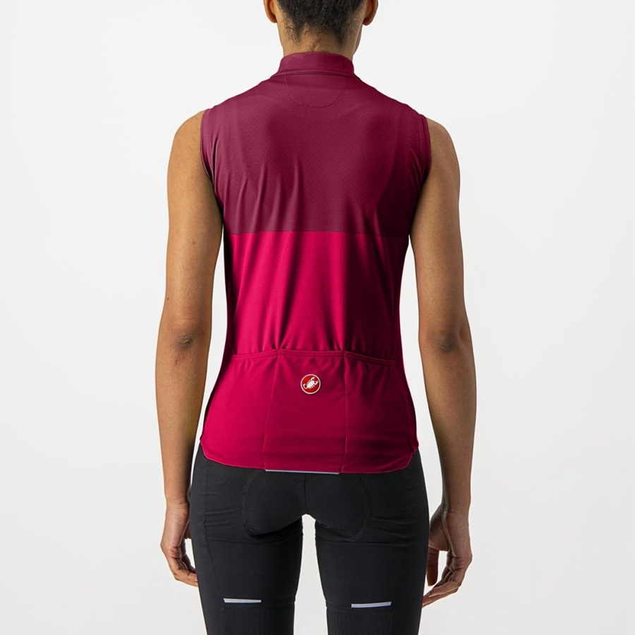Camisa Castelli VELOCISSIMA SLEEVELESS Feminino Vermelhas Bordeaux | 906752RHA