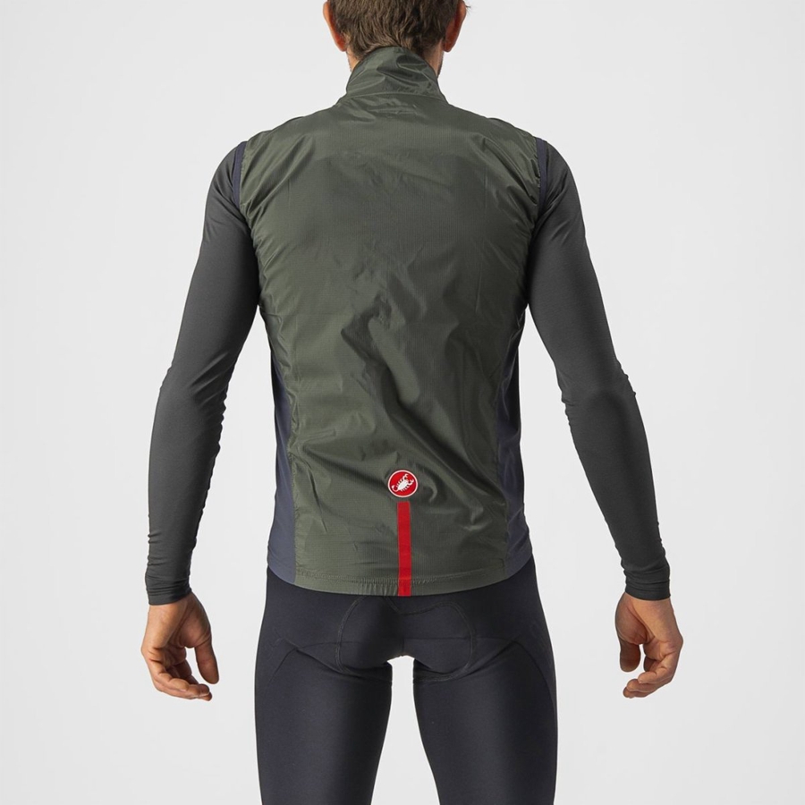Colete Castelli SQUADRA STRETCH Masculino Verdes Cinzentas Escuro | 639120DYV
