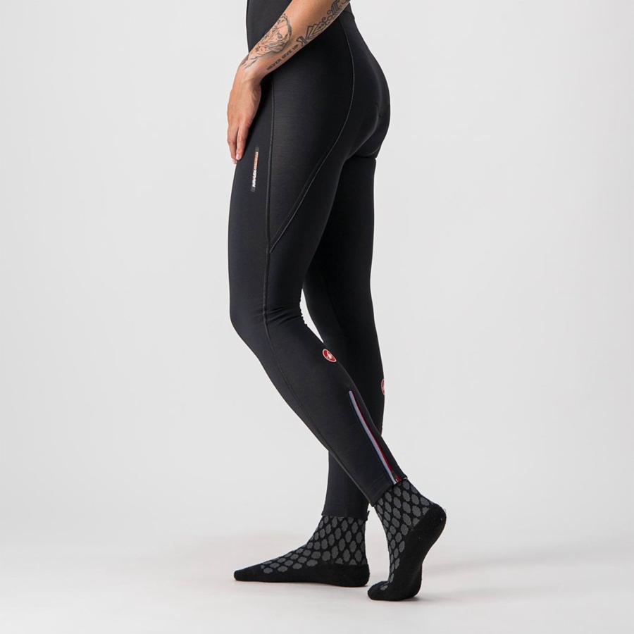 Collants Com Babador Castelli MENO WIND W Feminino Pretas | 083752ABY