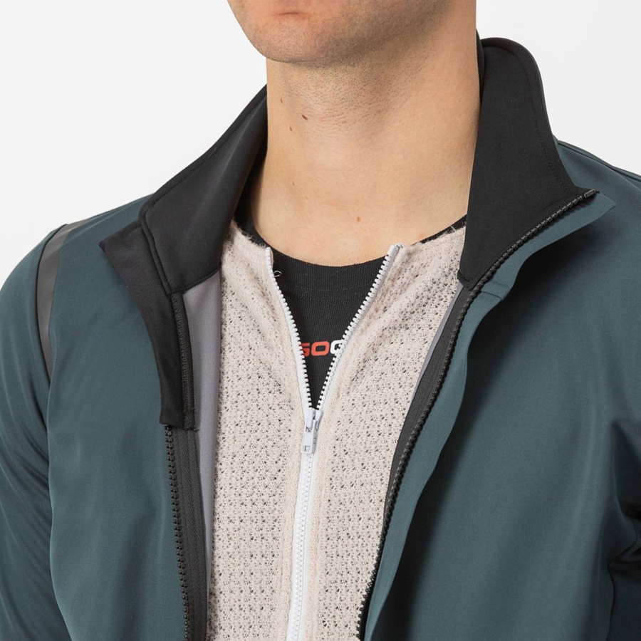 Jaquetas Castelli ALPHA DOPPIO ROS Masculino Verdes Pretas | 852096GWX