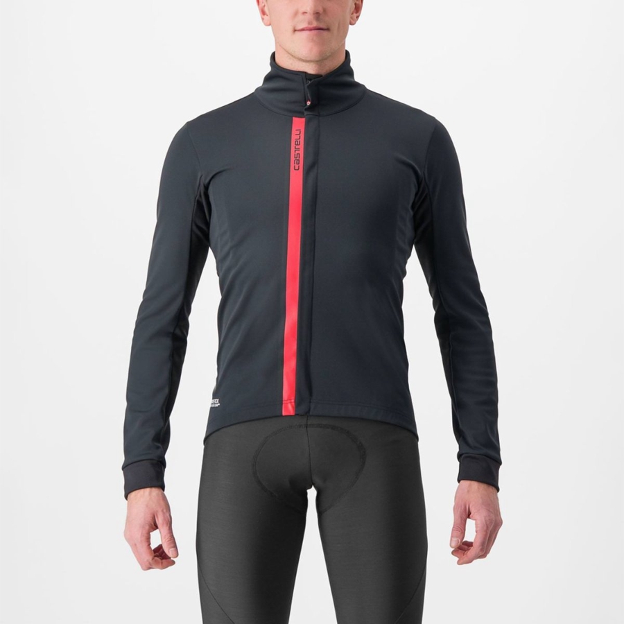 Jaquetas Castelli ENTRATA Masculino Pretas Vermelhas | 102574ZSA