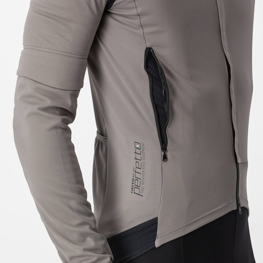 Jaquetas Castelli PERFETTO RoS 2 CONVERTIBLE Masculino Cinzentas Caqui Cinzentas | 708125ZDH