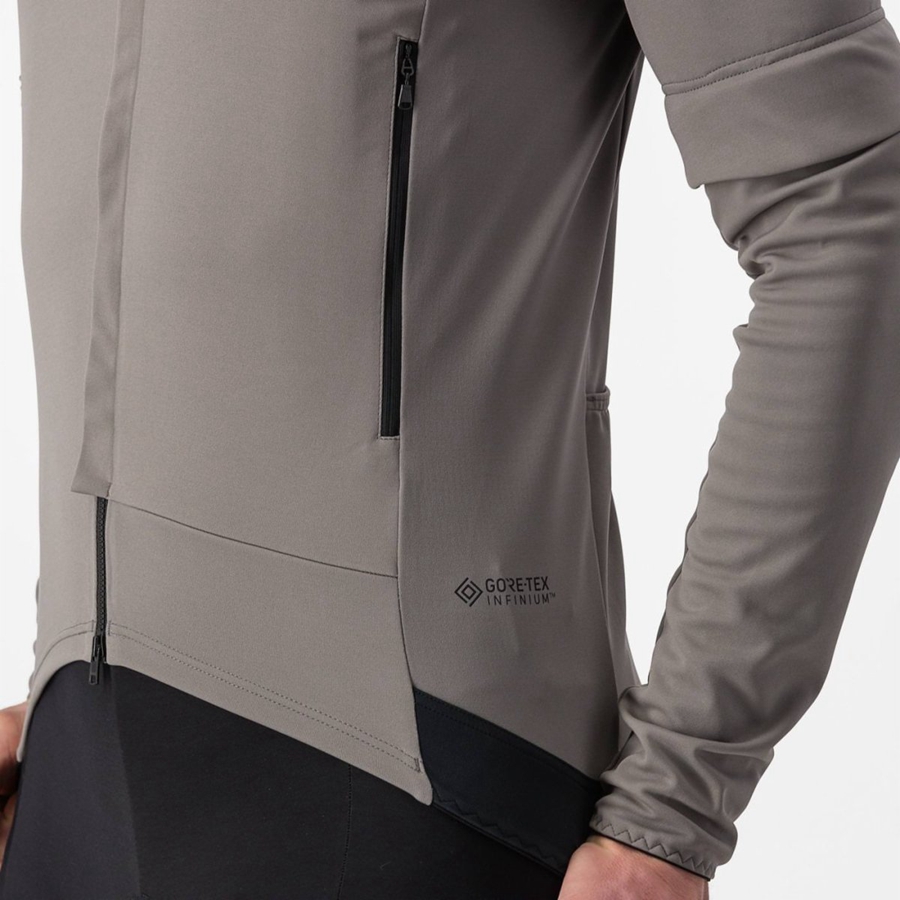 Jaquetas Castelli PERFETTO RoS 2 CONVERTIBLE Masculino Cinzentas Caqui Cinzentas | 708125ZDH