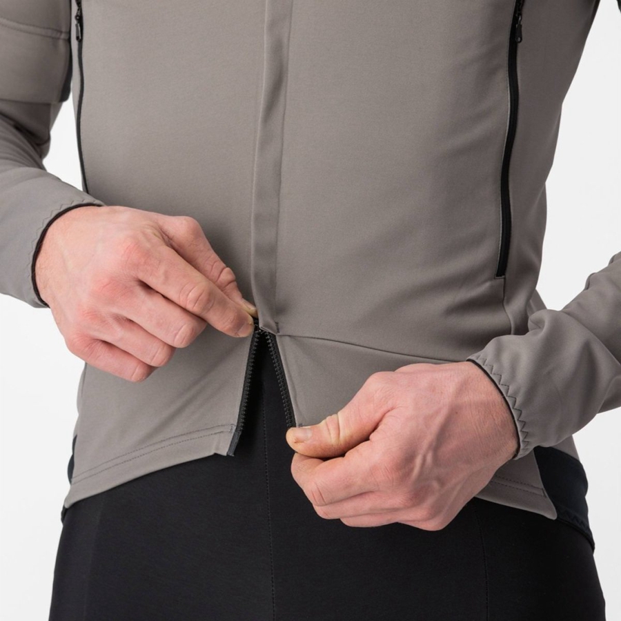 Jaquetas Castelli PERFETTO RoS 2 CONVERTIBLE Masculino Cinzentas Caqui Cinzentas | 708125ZDH