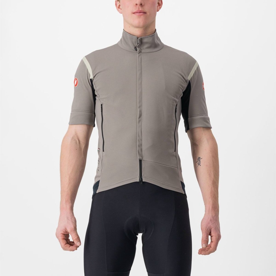 Jaquetas Castelli PERFETTO RoS 2 CONVERTIBLE Masculino Cinzentas Caqui Cinzentas | 708125ZDH
