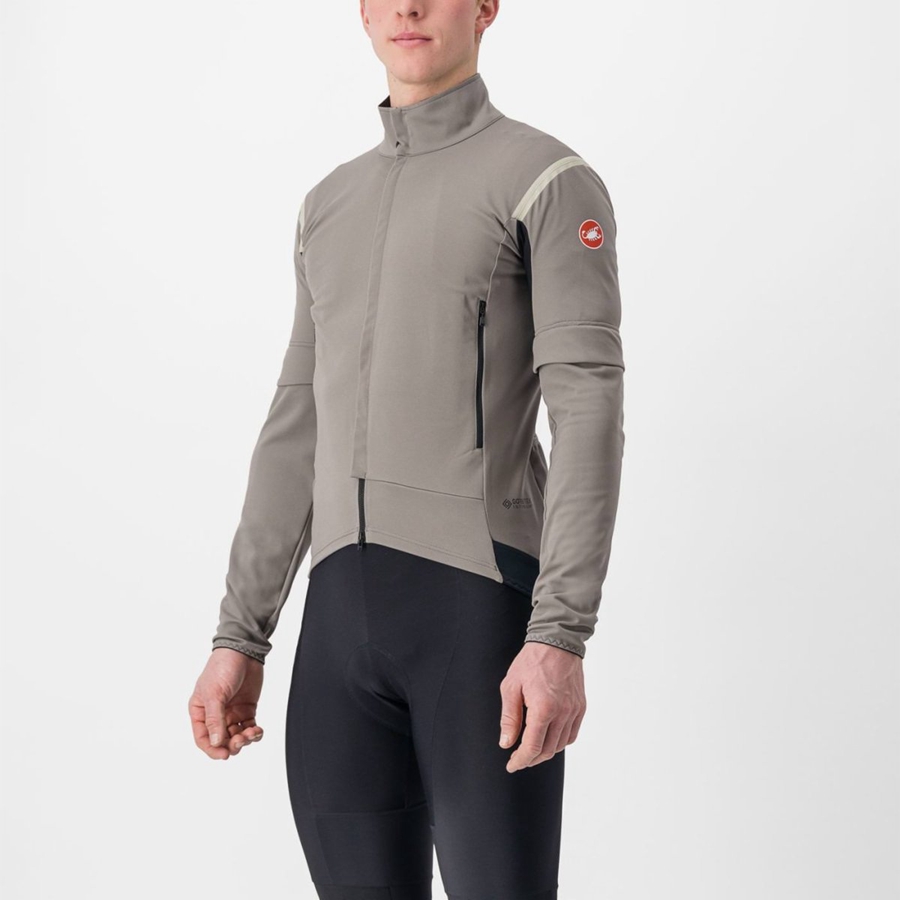 Jaquetas Castelli PERFETTO RoS 2 CONVERTIBLE Masculino Cinzentas Caqui Cinzentas | 708125ZDH
