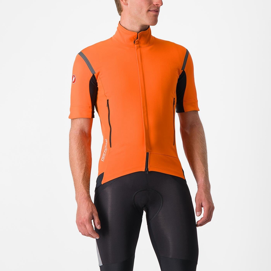 Jaquetas Castelli PERFETTO RoS 2 CONVERTIBLE Masculino Vermelhas Laranja Cinzentas Escuro | 495703TQC