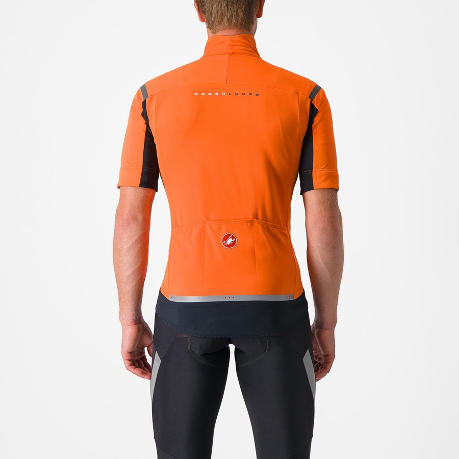 Jaquetas Castelli PERFETTO RoS 2 CONVERTIBLE Masculino Vermelhas Laranja Cinzentas Escuro | 495703TQC