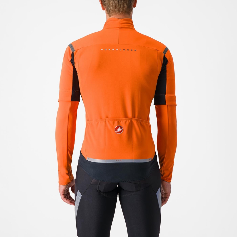 Jaquetas Castelli PERFETTO RoS 2 CONVERTIBLE Masculino Vermelhas Laranja Cinzentas Escuro | 495703TQC