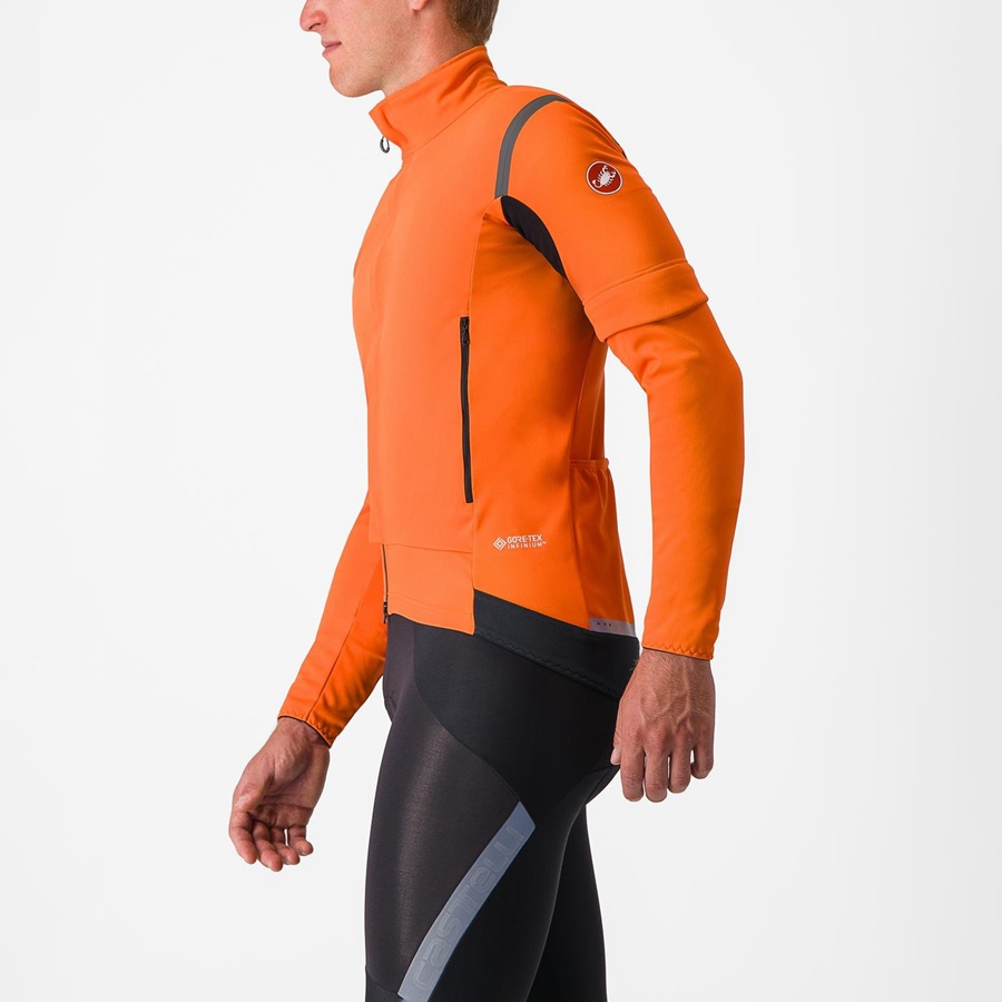 Jaquetas Castelli PERFETTO RoS 2 CONVERTIBLE Masculino Vermelhas Laranja Cinzentas Escuro | 495703TQC