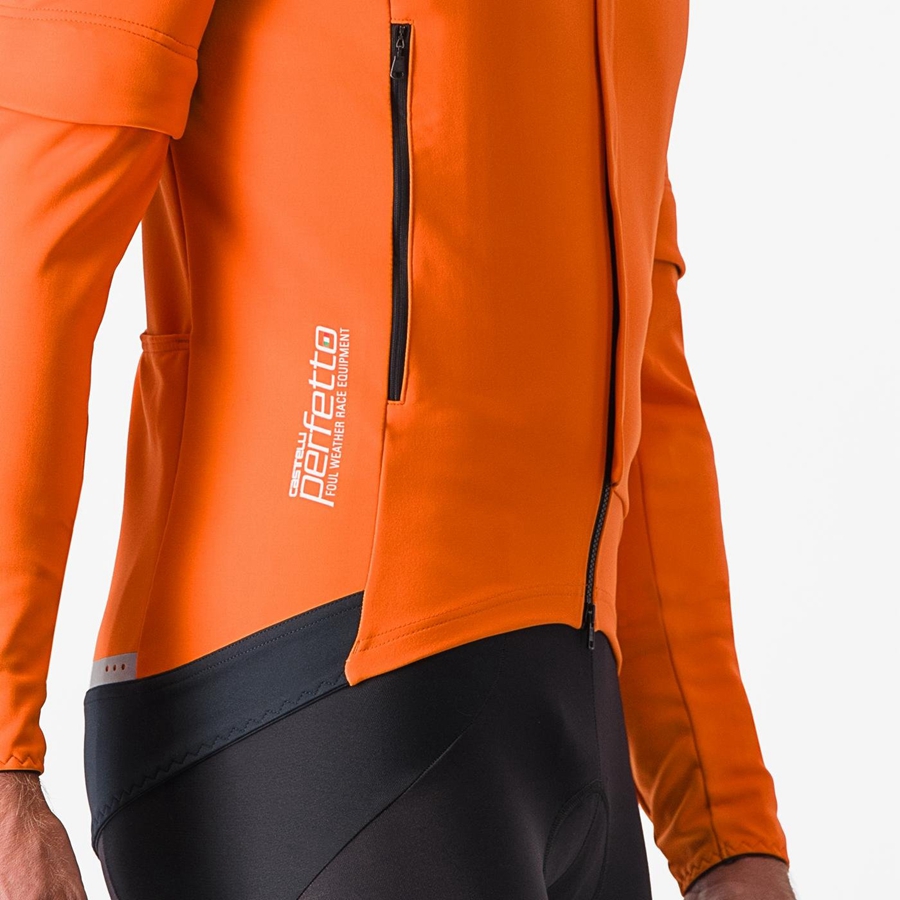 Jaquetas Castelli PERFETTO RoS 2 CONVERTIBLE Masculino Vermelhas Laranja Cinzentas Escuro | 495703TQC