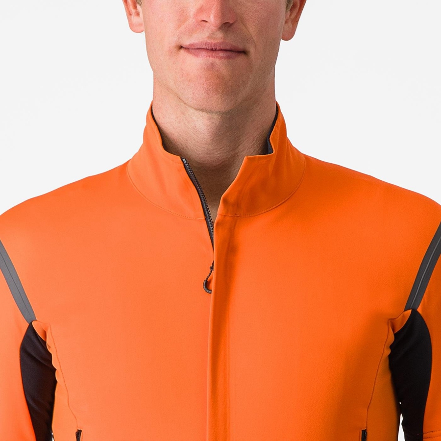 Jaquetas Castelli PERFETTO RoS 2 CONVERTIBLE Masculino Vermelhas Laranja Cinzentas Escuro | 495703TQC
