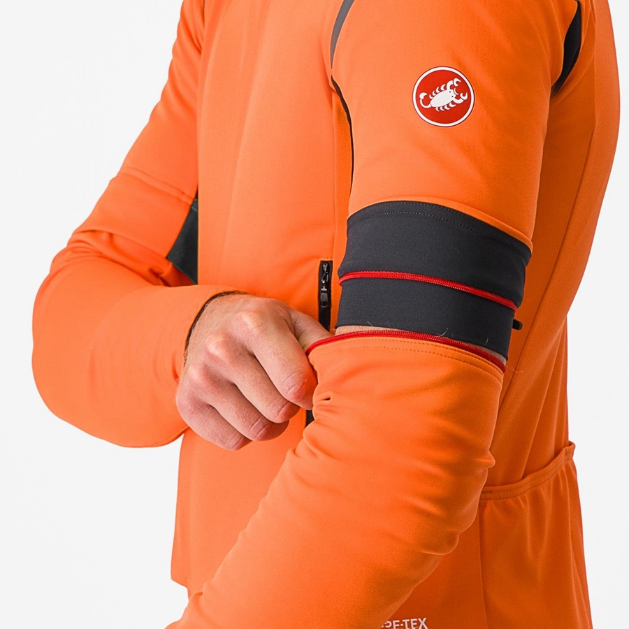 Jaquetas Castelli PERFETTO RoS 2 CONVERTIBLE Masculino Vermelhas Laranja Cinzentas Escuro | 495703TQC