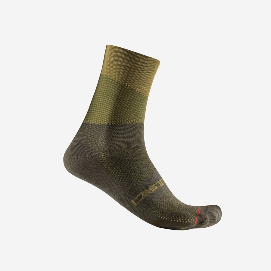 Meias Castelli ORIZZONTE 15 Masculino Verde Oliva Verdes Escuro | 923781WZA