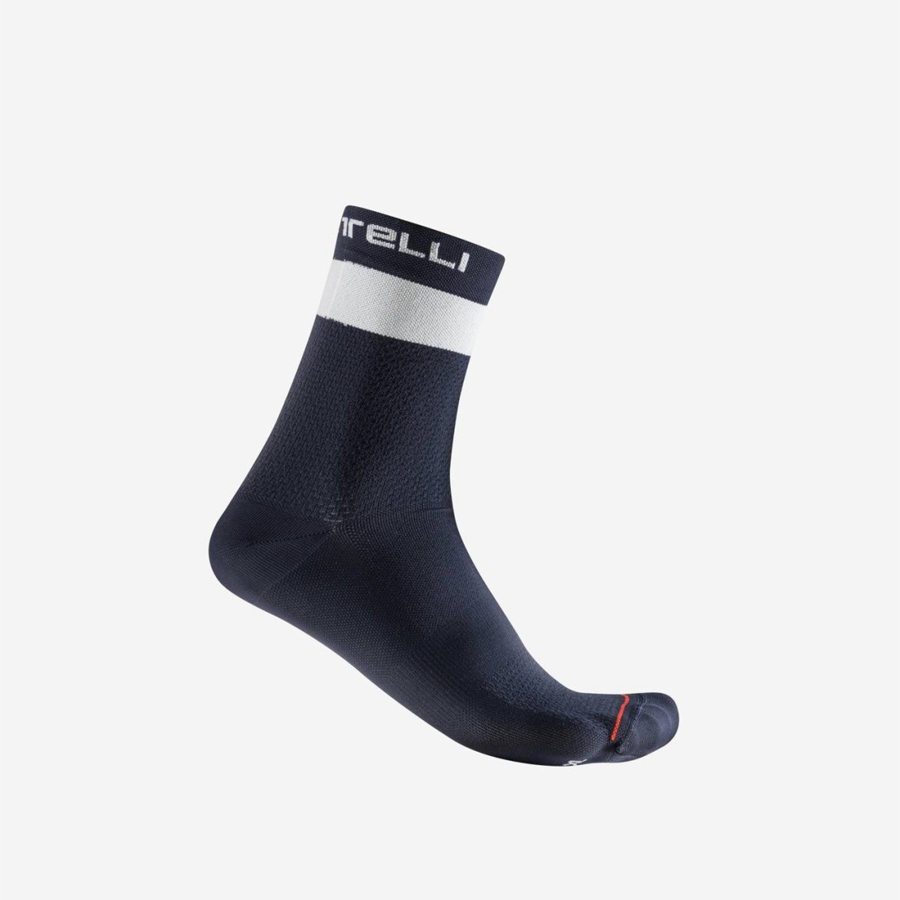 Meias Castelli PROLOGO LITE 15 Masculino Azuis Branco | 269805JZY