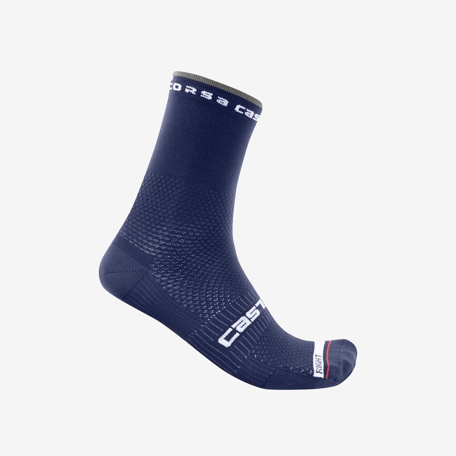 Meias Castelli ROSSO CORSA PRO 15 Masculino Azuis | 176830FRX