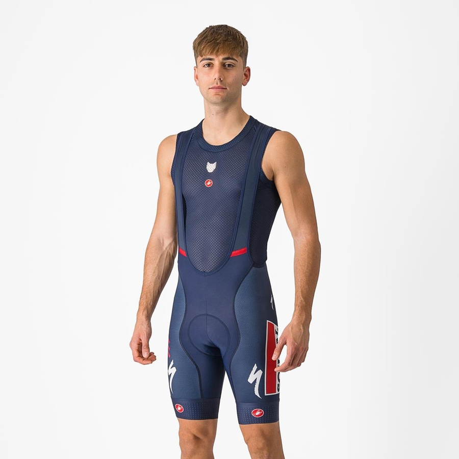 Shorts Com Babador Castelli COMPETIZIONE Masculino Azuis | 820975BIR